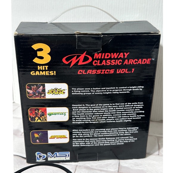 Midway Classic Arcade Classics Vol 1 Plug Play TV Game Joust Gauntlet Defender - Picture 6 of 7